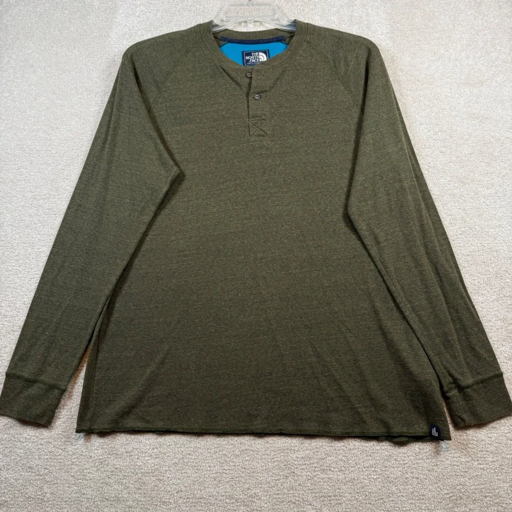 The North Face Henley Shirt‎ Men Large Blue Green 2 Pack Long Sleeve